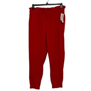 NEW Bar III Essentials Cherry On Top Ruffle Waist Red Slacks Size 0X